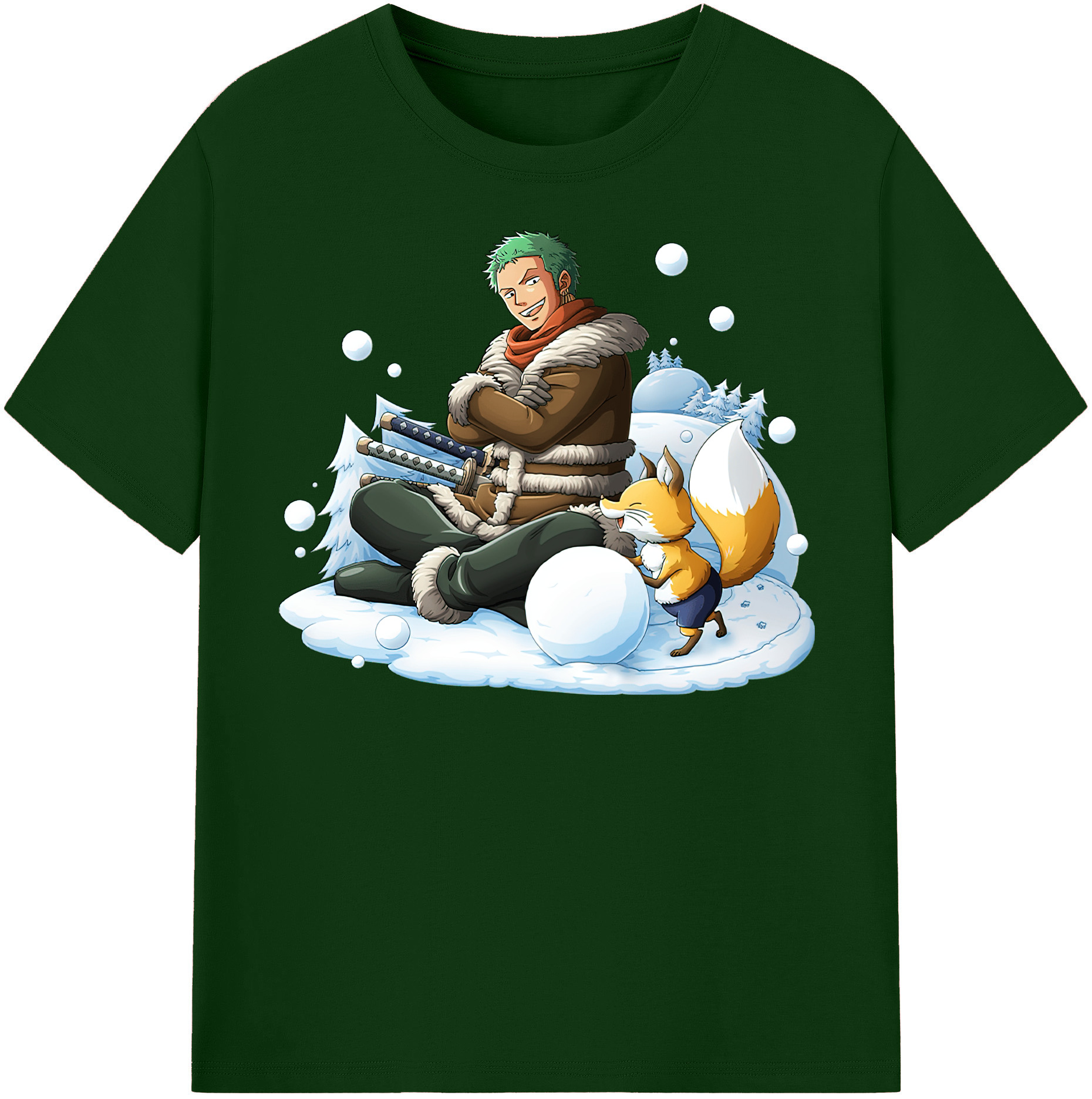 ワンピース ロロノア・ゾロ ONE PIECE Roronoa Zoro 綿100％半袖Tシャツ（フロントプリント）